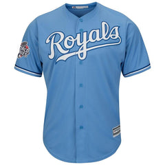 Lorenzo Cain Kansas City Royals Majestic 2015 World Series Bound Cool Base Jersey - Light Blue 2019