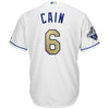 Image of Lorenzo Cain Kansas City Royals Majestic World Series Champions Gold Program Cool Base Player Jersey - White 2019