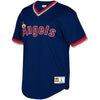 Image of Los Angeles Angels Mitchell &amp; Ness Youth Cooperstown Collection Mesh Wordmark V-Neck Jersey – Navy 2019