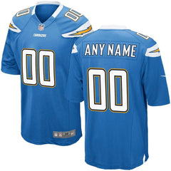 Los Angeles Chargers Game Custom Jersey – Light Blue 2019