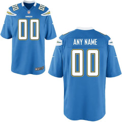 Los Angeles Chargers Youth Game Custom Jersey – Light Blue 2019