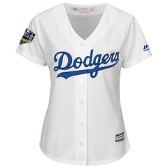 Los Angeles Dodgers Majestic Women's World Series Cool Base Custom Jersey – White 2019