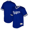 Image of Los Angeles Dodgers Mitchell &amp; Ness Cooperstown Collection Mesh Wordmark V-Neck Jersey – Royal 2019