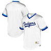 Image of Los Angeles Dodgers Mitchell &amp; Ness Cooperstown Collection Mesh Wordmark V-Neck Jersey – White 2019