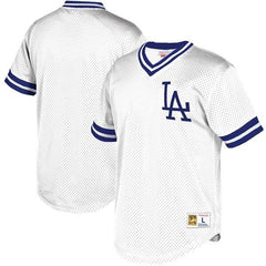 Los Angeles Dodgers Mitchell &amp; Ness Mesh V-Neck Jersey – White 2019