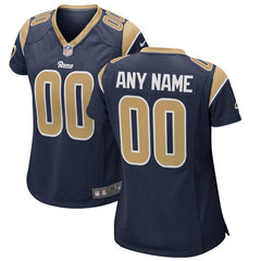 Los Angeles Rams Women's Custom Game Jersey – Navy 2019