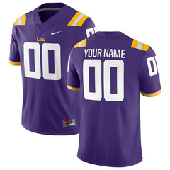 LSU Tigers Football Custom Game Jersey – Purple 2019