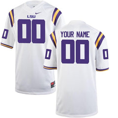 LSU Tigers Youth Custom Replica Jersey - White 2019