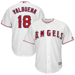 Luis Valbuena Los Angeles Angels Majestic Home Cool Base Player Jersey – White 2019