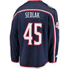 Image of Lukas Sedlak Columbus Blue Jackets Breakaway Jersey – Navy 2019