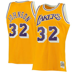 Magic Johnson Los Angeles Lakers Mitchell &amp; Ness 1984-85 Hardwood Classics Swingman Jersey - Gold 2019