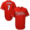 Image of Maikel Franco Philadelphia Phillies Majestic Official Cool Base Player Jersey - Scarlet 2019