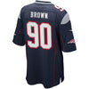 Image of Malcom Brown New England Patriots Game Jersey - Navy 2019