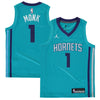 Image of Malik Monk Charlotte Hornets Brand Jordan Youth Swingman Jersey Teal - Icon Edition 2019