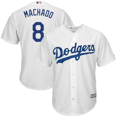 Manny Machado Los Angeles Dodgers Majestic Home Official Cool Base Jersey – White 2019