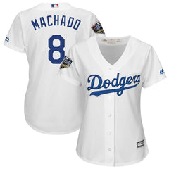 Manny Machado Los Angeles Dodgers Majestic Women's World Series Cool Base Player Jersey – White 2019