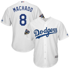 Manny Machado Los Angeles Dodgers Majestic World Series Cool Base Player Jersey – White 2019