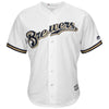 Image of Manny Pina Milwaukee Brewers Majestic Home Cool Base Player Jersey – White 2019