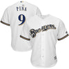 Image of Manny Pina Milwaukee Brewers Majestic Home Cool Base Player Jersey – White 2019