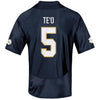 Image of Manti Te'o Notre Dame Fighting Irish Under Armour Youth Replica Jersey - Navy 2019