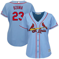 Marcell Ozuna St. Louis Cardinals Majestic Women's Alternate Cool Base Player Jersey – Horizon Blue 2019