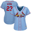 Image of Marcell Ozuna St. Louis Cardinals Majestic Women's Alternate Cool Base Player Jersey – Horizon Blue 2019