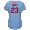 Image of Marcell Ozuna St. Louis Cardinals Majestic Women's Alternate Cool Base Player Jersey – Horizon Blue 2019