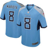 Image of Marcus Mariota Tennessee Titans New Game Jersey – Light Blue 2019