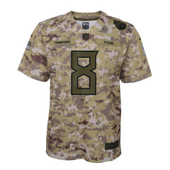 Marcus Mariota Tennessee Titans Youth Salute to Service Game Jersey - Camo 2019