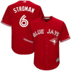 Image of Marcus Stroman Toronto Blue Jays Majestic Cool Base Replica Player Jersey - Scarlet 2019