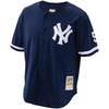 Image of Mariano Rivera New York Yankees Mitchell &amp; Ness Cooperstown Collection Mesh Batting Practice Button-Up Jersey – Navy 2019