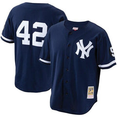 Mariano Rivera New York Yankees Mitchell &amp; Ness Cooperstown Collection Mesh Batting Practice Button-Up Jersey – Navy 2019