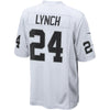 Image of Marshawn Lynch Oakland Raiders Game Jersey - White 2019