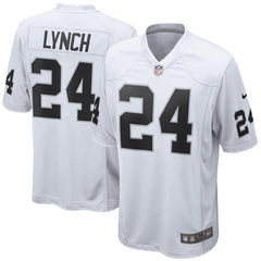 Marshawn Lynch Oakland Raiders Game Jersey - White 2019