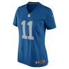 Image of Marvin Jones Jr Detroit Lions Women's Throwback Game Jersey - Blue 2019