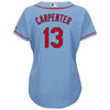 Image of Matt Carpenter St. Louis Cardinals Majestic Women's Alternate Cool Base Player Jersey – Horizon Blue 2019