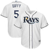 Image of Matt Duffy Tampa Bay Rays Majestic Home Official Cool Base Player Jersey - White 2019