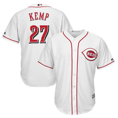 Matt Kemp Cincinnati Reds Majestic Home Official Cool Base Player Jersey – White 2019