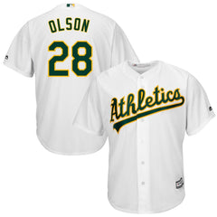 Matt Olson Oakland Athletics Majestic Home Official Cool Base Player Jersey - White 2019