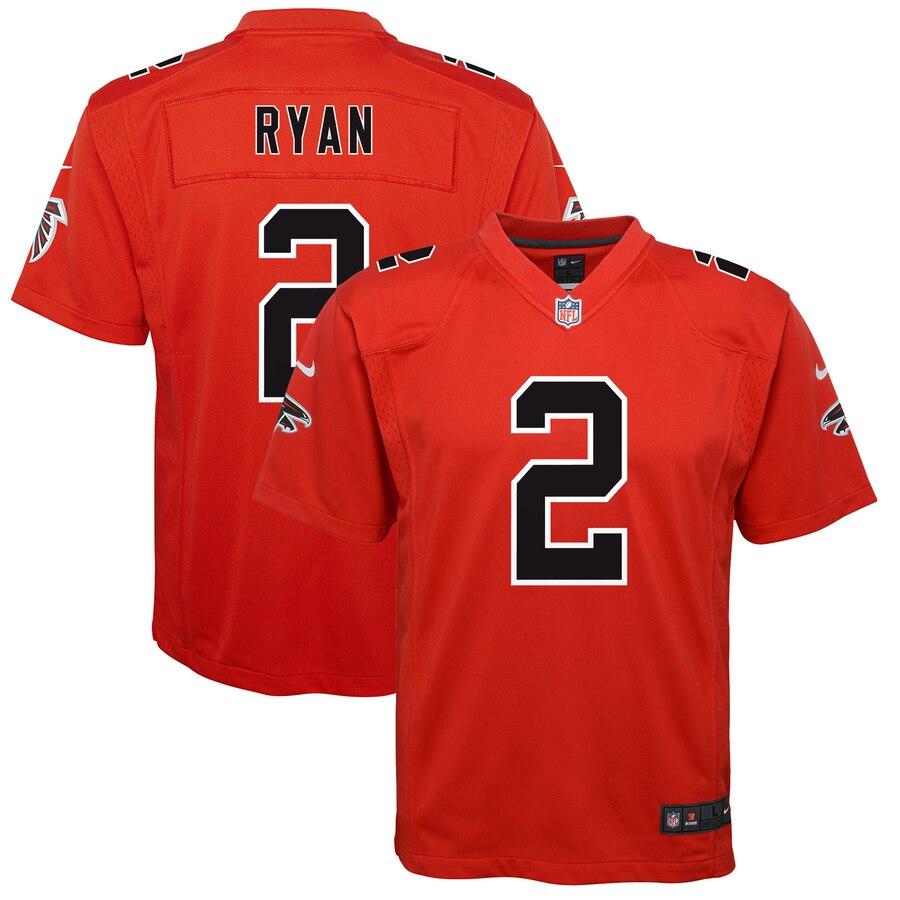 Matt Ryan Atlanta Falcons Youth Color Rush Game Jersey - Red 2019