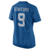 Image of Matthew Stafford Detroit Lions Women's Throwback Game Jersey - Blue 2019