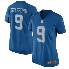 Matthew Stafford Detroit Lions Women's Throwback Game Jersey - Blue 2019