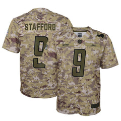 Matthew Stafford Detroit Lions Youth Salute to Service Game Jersey - Camo 2019