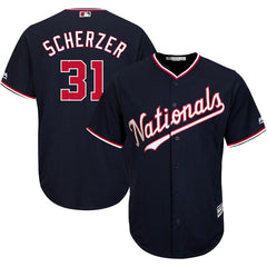 Max Scherzer Washington Nationals Majestic Alternate Official Cool Base Replica Player Jersey - Navy 2019