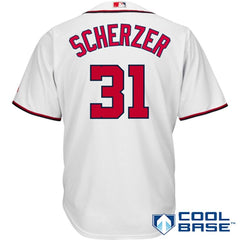 Max Scherzer Washington Nationals Majestic Cool Base Player Jersey - White 2019