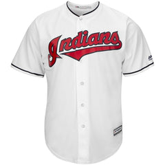 Melky Cabrera Cleveland Indians Majestic Home Official Cool Base Player Jersey - White 2019