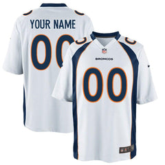 Men's Denver Broncos Customized Game White Jersey 2019