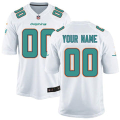 Men's Miami Dolphins Customized White Game Jersey 2019