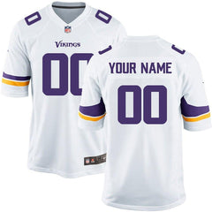 Men's Minnesota Vikings Customized White Game Jersey 2019