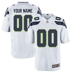 Men's Seattle Seahawks Customized Game White Jersey 2019